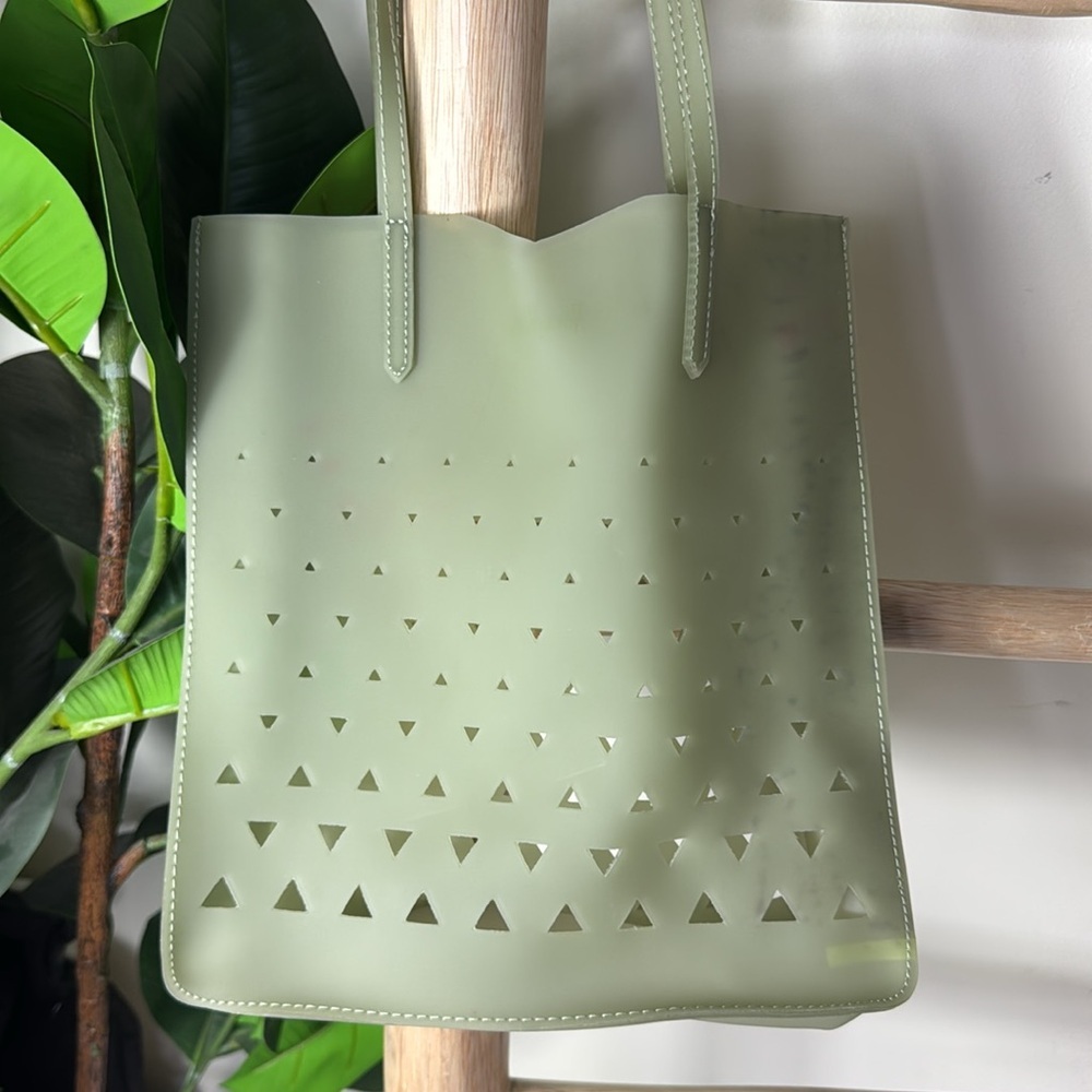 Eddie Borgo Geometric Green Jelly Shoulder Bag Lasercut accents